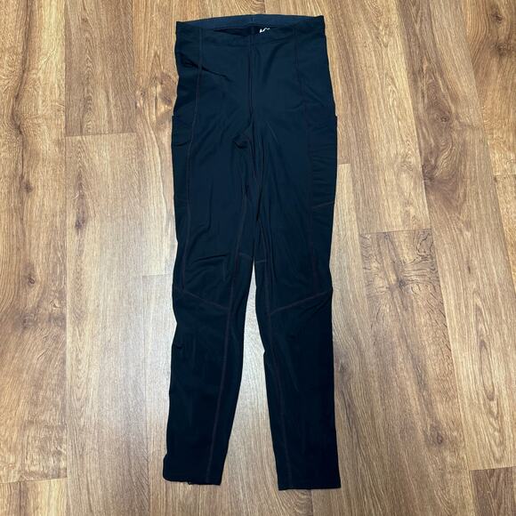 REI Women Black Ankle Zip Reflective Running Pants Side Pocket High Waist Medium - Picture 1 of 9